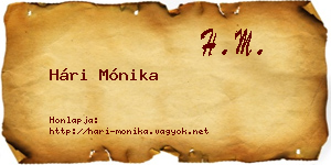 Hári Mónika névjegykártya